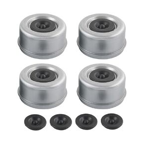 4pcs 2.72" Trailer Axle Wheel Hub and Bearing Dust Cap with Extra 4 Rubber Plugs for Most 7000-8000 lb Wheel Hubs Trailer Dexter EZ Lube Trailer Camper RV, Trailer Bearing Dust Cap, Trailer Wheel Hubs