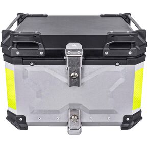 55L Motorcycle Top Case, Aluminum/RV/Yacht/Motorcycle Rear Top Box and Tail Box for Luggage/Helmet/Tools storage Waterproof Black