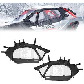 KEMIMOTO X3 Soft Upper Door Set Kit, UTV Soft Cab Doors Top Enclosure, Soft Top Door Skin Compatible with 2017-2024 Can Am Maverick X3 2-Seater Models, Work with Roof and Partial Windshields