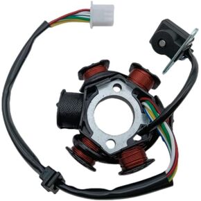GY6 Stator Magneto 6 Coil 5 Wire Alternating Current Copper Ignition Stator for GY6 50cc 125cc 150cc Moped ATVS Dirt Pit Blikes Scooter Go-kart Buggy Taotao Coolster Roket Sunl Tank JCL Lance Jonway