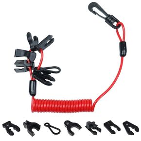 Universal Boat Safety Lanyard Kill Switch with 7 Keys, Outboard Marine Engine Cutoff Switch Cord Tether for Mercury, Yamaha, Honda, Tohatsu, Johnson, Evinrude, Suzuki Jet Ski
