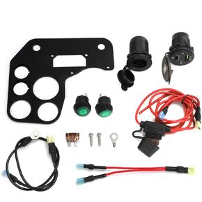 Alpha Rider Dash Plate Cover Bezel with USB Charging Port & Switch Kit Thick Aluminum Dash Kit for Suzuki DR650