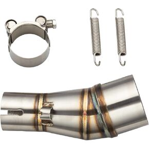 Motorcycle Exhaust Mid Pipe, Exhaust Pipe Muffler Adapter Connect Pipe with Clamps Compatible with Kawasaki Ninja 250 300 2008-2017, Ninja Z250 Z300 2008-2017