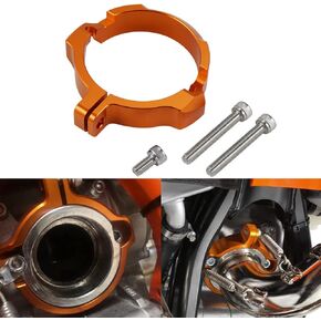 NICECNC Orange Escape Flange Guard Protector Compatible with KTM 250 300 EXC/XC/SX/XCW/XC-W Six Days/XC-W TPI 2017-2022 Husqvarna 250 300 TE/TC/TX 2017-2022 GasGas EX/EC/MC 250 300 2021-2022