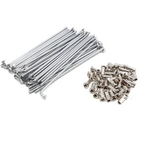 uxcell 36pcs Silver Tone 4mm Thread Dia 160mm Length Motorcycle Wheel Spokes W Nipples