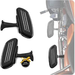 KEMIMOTO Passenger Floorboards with Mount Bracket Kits Compatible with 1993-2024 2025 Touring Road Glide Street Glide Road King Electra Glide Passenger Foot Pegs Black