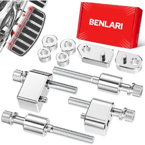 Benlari 1inch &1.5inch Driver Floorboard Extensions, Floorboard Spacer Extenders Compatible for Harley Touring Street Glide Road Glide Electra Glide Road King 2009-2024, FL Trikes 2009-2013, Chrome