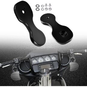 Motorcycle Mirror Drop Bracket Adapter Rear View Mirror Spare Relocator Mount Relocation Kit for Harley Touring Street Glide CVO Bagger with Batwing Fairings 2014-2022 (One Pair,Black)