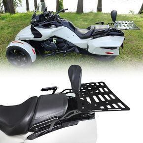 Passenger Backrest Rear Luggage Rack Kit for Can Am Spyder F3 F3-S F3-T 2015+ (Matt Black)