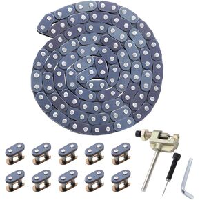 KAMIER T8F Dirve Chain 134 Links Breaker Tool Kit for 49cc 50cc Syx Moto Holeshot SSR SX50 X-pro Xtreme Metotec Coolster Pit Dirt Bike Kids 43cc 47cc 2-Stroke Mini Pocket Rocket Bike ATV Quad Parts