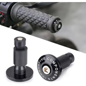 2 PCS Motorcycle Street Bike 7/8" Handlebar Grips Bar End Plugs, Universal Handle Bar End Weights Handlebar Grips Cap, Modified Handlebar Plug, for Most Motorcycles (Black)