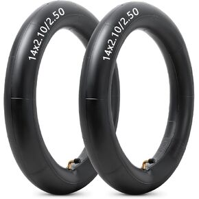 Heavy Duty 14x2.10/2.50 Thicker 40% Inner Tube, 14 Inch Bike Tube with CR202 Bent Valve Stem Compatible with Most 14x2.10 14x2.125 14x2.215 14x2.25 14x2.40 14x2.50 Electric Scooters Tire Tube 2Pcs
