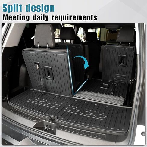 Cargo Mat Backrest Mats 2-in-1 Design for 2017-2023 GMC Acadia 6/7 Seats Accessories, All-Weather TPE Trunk Mat Cargo Liner Protector for GMC Acadia(Cargo Mat with Backrest Mats) in Kuwait