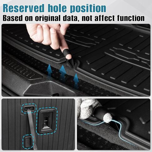 Cargo Mat Backrest Mats 2-in-1 Design for 2017-2023 GMC Acadia 6/7 Seats Accessories, All-Weather TPE Trunk Mat Cargo Liner Protector for GMC Acadia(Cargo Mat with Backrest Mats) in Kuwait