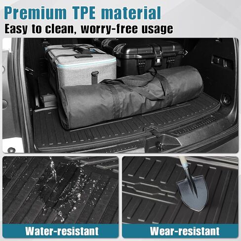 Cargo Mat Backrest Mats 2-in-1 Design for 2017-2023 GMC Acadia 6/7 Seats Accessories, All-Weather TPE Trunk Mat Cargo Liner Protector for GMC Acadia(Cargo Mat with Backrest Mats) in Kuwait