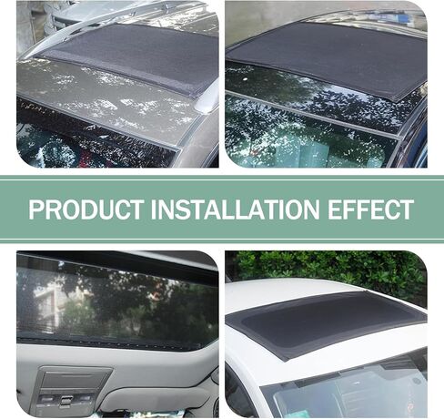 Ajxn قطعة واحدة من شبكة تظليل فتحة سقف السيارة، 39.3 بوصة × 25.5 بوصة، غطاء حماية من أشعة الشمس والغبار الحراري، غطاء قابل للتنفس من نوع الامتزاز للتخييم، عالمي لمعظم السيارات (أسود) in Kuwait