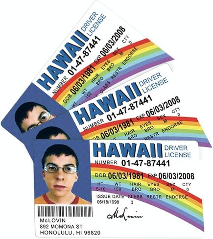 McLovin Sticker ID 3 Pack - Vinyl Waterproof Non-Fade Sticker Decal for Car Bumper, Laptop, Wall, Window - 5" in Saudi Arabia