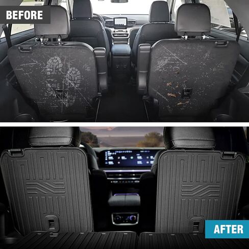 Cargo Mat Backrest Mats Floor Mats for 2020-2024 2025 Ford Explorer 6 Seats Captain Seat Accessories, All Weather TPE Cargo Liner Seat Back Covers Floor Liners(Floor Mats+2-in-1 Cargo Mat) in Saudi Arabia