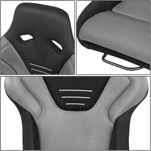 DNA MOTORING Pair of Universal Fixed Position Bucket Racing Seats with Sliders,23.5" W X 21" D X 39" H,Blue/Black,RS-JBR-012-BL in Kuwait