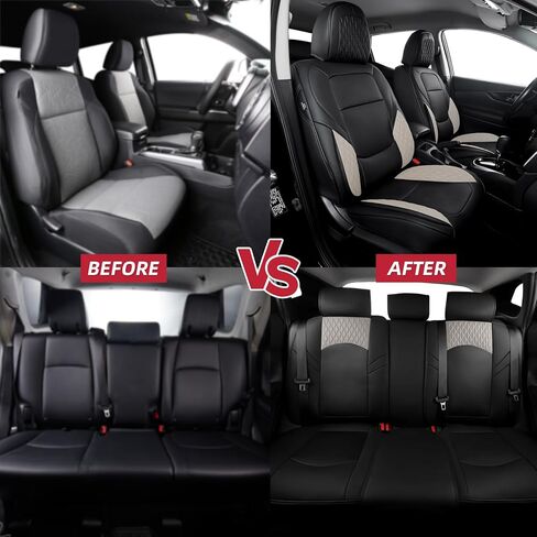FREESOO Leather Car Seat Covers Full Set, Red Black Seat Covers for Cars, Waterproof Car Seat Covers Front Seats and Back, Automotive Car Seat Cushion Protector Fit for Most Trucks SUV Vehicles in Saudi Arabia