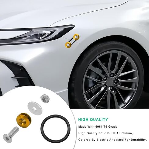 Bumper Quick Release Kit, Universal Billet Bumper Trunk Quick Release Fastener Kit, Bumper Fasteners for Front Rear Bumper Trunk Fender Hatch Lids (Black) in Kuwait