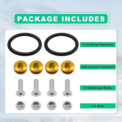 Bumper Quick Release Kit, Universal Billet Bumper Trunk Quick Release Fastener Kit, Bumper Fasteners for Front Rear Bumper Trunk Fender Hatch Lids (Black) in Kuwait