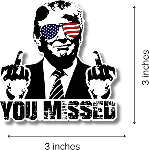 Trump You Missed Sticker, Trump 2024 Sticker, 2.75" Trump Stickers, Trump Bumper Sticker 2024, Funny Trump Decal Vinyl for Car, Truck, Window, Laptop, Great Gift for Any Patriot (3 pcs) in Saudi Arabia
