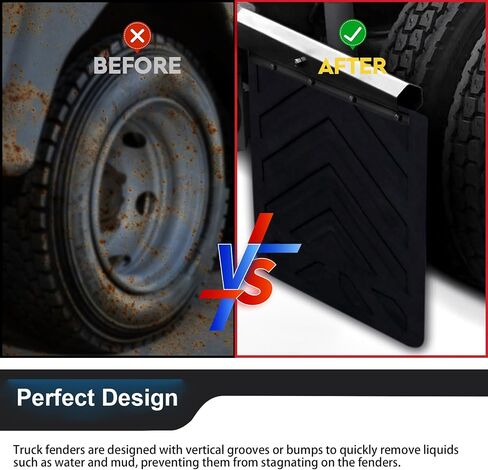 24 x 24Inch Mud Flaps for Semi Trucks TPE Tractor Trailer Heavy Duty Mudflaps Oversized Splash Guard, Cut Corner Design in Kuwait