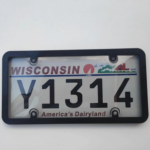 License Plate Protector,Universal Clear License Plate Protector,Plastic Car Front/Rear License Plate Covers Compatible with American Srandard Car,with Screws Caps,2Pack.(Patten A)… (2PCS BLA) in Saudi Arabia