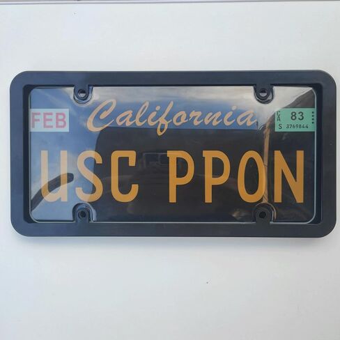 License Plate Protector,Universal Clear License Plate Protector,Plastic Car Front/Rear License Plate Covers Compatible with American Srandard Car,with Screws Caps,2Pack.(Patten A)… (2PCS BLA) in Saudi Arabia
