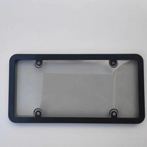License Plate Protector,Universal Clear License Plate Protector,Plastic Car Front/Rear License Plate Covers Compatible with American Srandard Car,with Screws Caps,2Pack.(Patten A)… (2PCS BLA) in Saudi Arabia