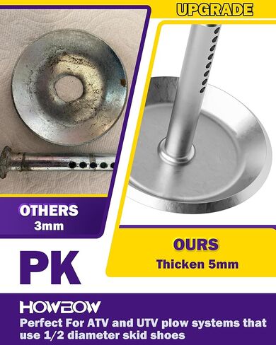 أحذية محراث الثلج لبولاريس، قطعتان من أحذية التزلج شديدة التحمل لمحراثة الثلج ATV وUTV، أقدام محراث الثلج الصلبة القابلة للتعديل مع دبابيس وملحقات الغسالة المسطحة قطع غيار 2205071 2208864 in Kuwait