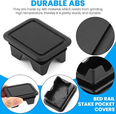 2 Pcs Truck Stake Pocket Covers, Truck Bed Rail Caps, Dustproof Truck Bed Hole Plugs, Rail Cover Car Exterior Accessories, Compatible with Dodge Ram 2019‑2021 1500 2500 in Saudi Arabia
