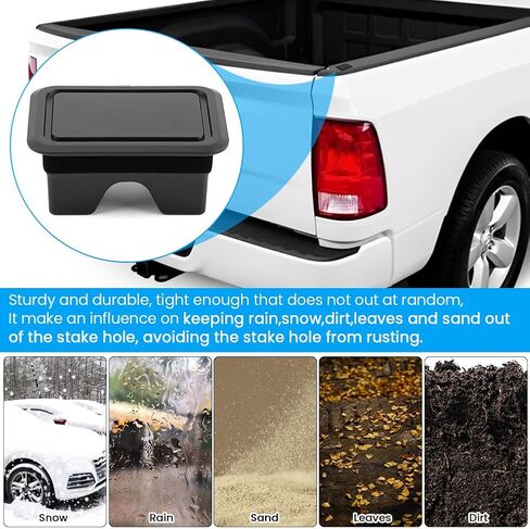 2 Pcs Truck Stake Pocket Covers, Truck Bed Rail Caps, Dustproof Truck Bed Hole Plugs, Rail Cover Car Exterior Accessories, Compatible with Dodge Ram 2019‑2021 1500 2500 in Saudi Arabia
