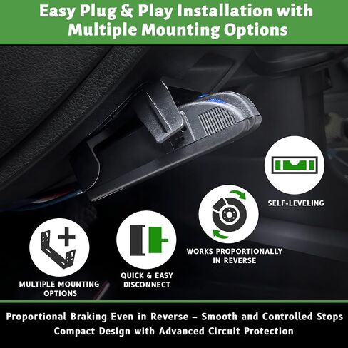 Electronic Brake Control – Proportional Trailer Brake Controller with Easy-to-Read LED Display, Self-Diagnostic, Plug & Play Installation – Compatible with Tekonsha 90160 Primus IQ in Kuwait