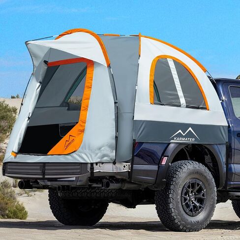Pickup Truck Tent, Waterproof PU2000mm Truck Tent for Camping 5.5-6.5 Ft Bed,2-Person Sleeping Truck Bed Tent with Double Layer Design Windows, Pickup Tent with Expandable Triangle Sunshade Awning in Kuwait