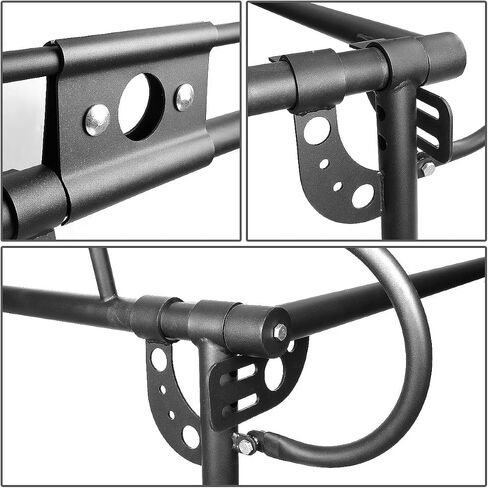 DNA MOTORING Universal Steel Pickup Truck Ladder Rack Pair, 1000 Lb Loading Capacity, Non-Hole Mounting, Suitable for Heavy Cargo Such as Kayaks, Surfboards and Ladders (Silver)- LRACK-SL-A+B in Saudi Arabia
