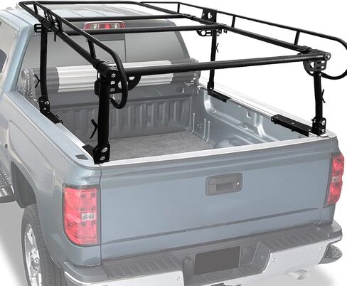 DNA MOTORING Universal Steel Pickup Truck Ladder Rack Pair, 1000 Lb Loading Capacity, Non-Hole Mounting, Suitable for Heavy Cargo Such as Kayaks, Surfboards and Ladders (Silver)- LRACK-SL-A+B in Saudi Arabia