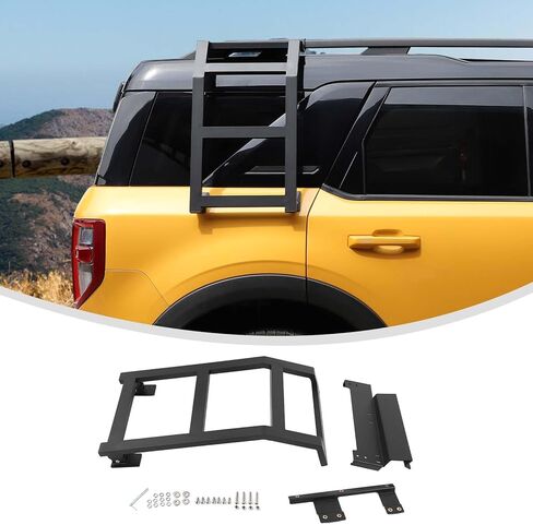 سلم جانبي من سبيكة Linskip متوافق مع 2021-2024 2025 Ford Bronco Sport، سلم جانبي لسقف النافذة الجانبية لملحقات Bronco Sport الخارجية in Saudi Arabia