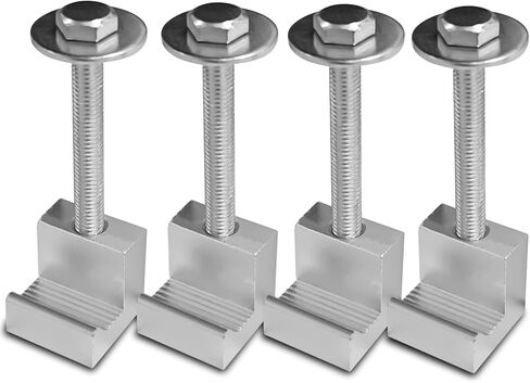4PCS Truck Tool Box Mounting Kit, J Hook Truck Crossover Tool Boxes for Bed of Truck Aluminum Pickup Toolbox Rail Mounting Kit for Fix Tool Boxes Tie Downs Comes With Fastening Nuts(Silver) in Saudi Arabia