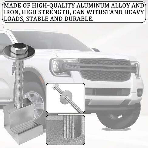 4PCS Truck Tool Box Mounting Kit, J Hook Truck Crossover Tool Boxes for Bed of Truck Aluminum Pickup Toolbox Rail Mounting Kit for Fix Tool Boxes Tie Downs Comes With Fastening Nuts(Silver) in Saudi Arabia