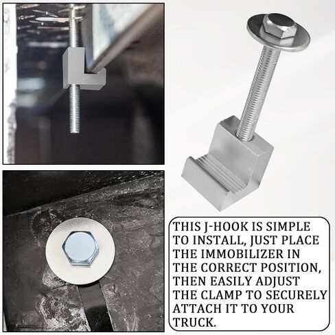 4PCS Truck Tool Box Mounting Kit, J Hook Truck Crossover Tool Boxes for Bed of Truck Aluminum Pickup Toolbox Rail Mounting Kit for Fix Tool Boxes Tie Downs Comes With Fastening Nuts(Silver) in Saudi Arabia