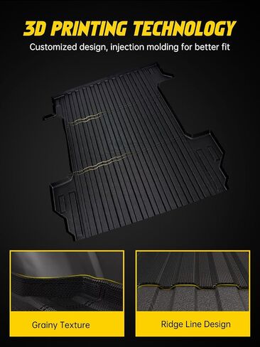 MIKKUPPA Truck Bed Mat - Compatible with 2019-2024 Chevy Silverado/GMC Sierra 1500 5.8FT Short Bed, TPE Heavy Duty Pickup Cargo Liner, All Weather Protection Car Cargo Mat in Saudi Arabia