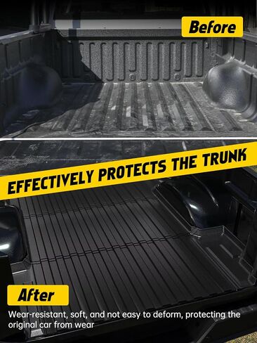 MIKKUPPA Truck Bed Mat - Compatible with 2019-2024 Chevy Silverado/GMC Sierra 1500 5.8FT Short Bed, TPE Heavy Duty Pickup Cargo Liner, All Weather Protection Car Cargo Mat in Saudi Arabia