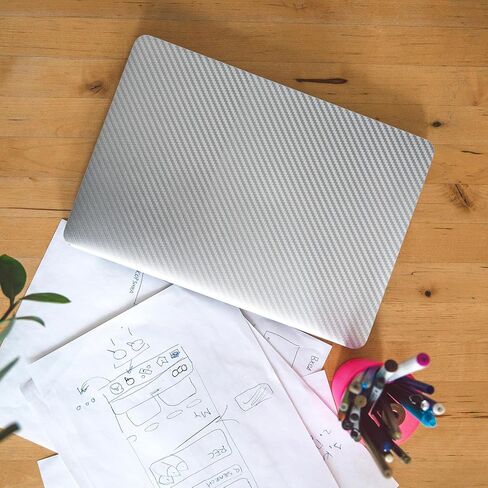 غلاف سيارة من ألياف الكربون الأسود فينيل خارجي/داخلي بتصميم واقعي من الكربون للسيارات والقوارب والدراجة (فضي، 60 بوصة × 100 قدم) in Kuwait