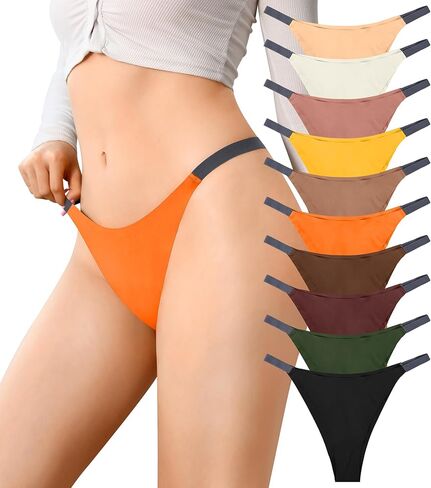 UMMISS ملابس داخلية بيكيني للنساء صفيق 10 حزمة مريحة مثير محب سراويل عالية قطع سلسلة سلس تنفس ملخصات in Kuwait