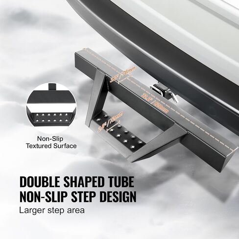 VEVOR Hitch Step for 2 Inch Receiver, Strong Steel Construction with 300 LBS Load Capacity, Rear Bumper Guard Protector with Pin Lock and Stabilizer, Universal Fit for Truck, SUV, Pickup, Trailer in Saudi Arabia
