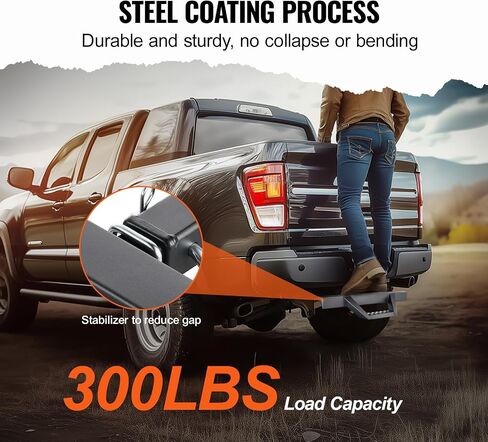 VEVOR Hitch Step for 2 Inch Receiver, Strong Steel Construction with 300 LBS Load Capacity, Rear Bumper Guard Protector with Pin Lock and Stabilizer, Universal Fit for Truck, SUV, Pickup, Trailer in Saudi Arabia