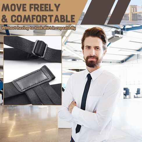 STAY GENT Mens Shirt Stays Adjustable Elastic Shirts Tucker Shirt Garter for Men Police Keep Shirt Tucked In Shirt Holder Shirt Suspenders For Women with Non-slip Locking Clips for Military, Daily in Saudi Arabia