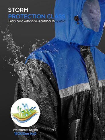Mens Rain Suits with Air Vents Reflective Waterproof Rain Gear Breathable Jacket Pants for Work Golf Fishing Hiking in Saudi Arabia